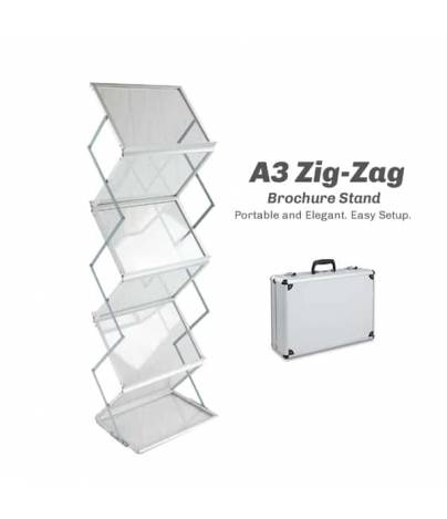 (RENTAL)A3 Zig Zag Brochure Stand